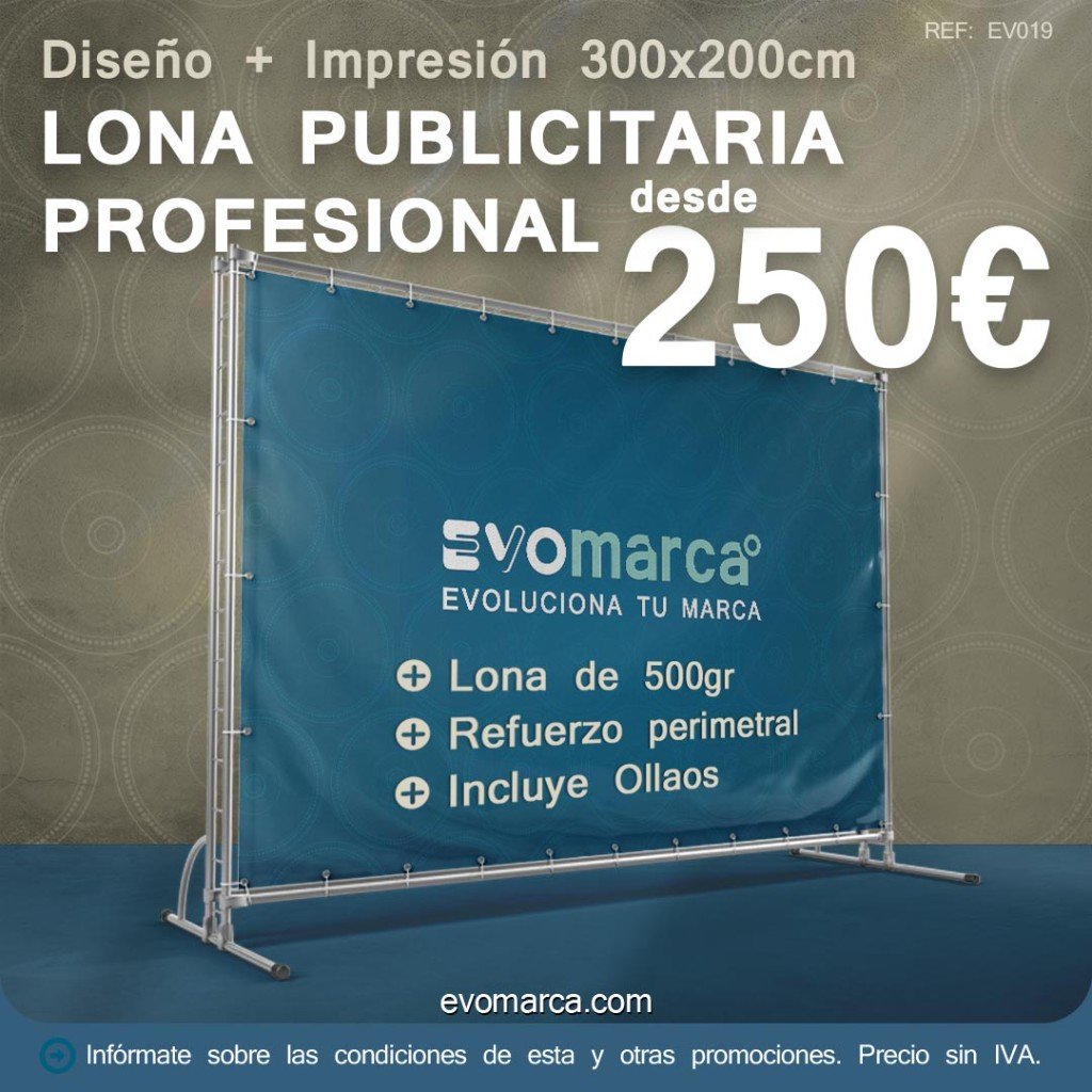 Promoción lona publicitaria profesional desde 250€